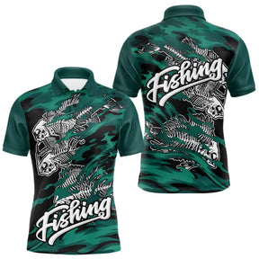 Sweat à Capuche Pêcheur Squelette Poisson - Vert Et Noir - Polo Homme