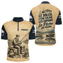 Sweat Capuche Pêcheur Vintage Personnalisé - Beige Et Bleu - Polo Zippé Homme