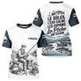 Sweat Capuche Pêcheur Vintage Personnalisé - Blanc Et Bleu - T-Shirt Homme