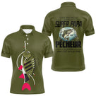 Sweat Capuche Vert Olive - Super Papa Pêcheur - Polo Homme
