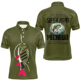 Sweat Capuche Vert Olive - Super Papa Pêcheur - Polo Homme