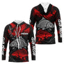 Sweat De Pêcheur Carpe Personnalisé - Rouge & Noir- Long Sleeves Hoodie Homme