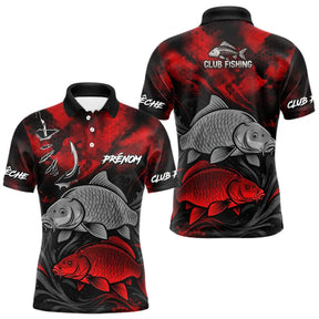 Sweat De Pêcheur Carpe Personnalisé - Rouge & Noir- Polo Homme