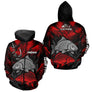 Sweat De Pêcheur Carpe Personnalisé - Rouge & Noir - Hoodie Zippé Homme