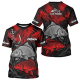 Sweat De Pêcheur Carpe Personnalisé - Rouge & Noir - T-Shirt Homme