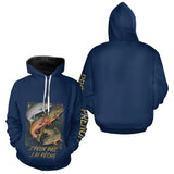 Sweat J'peux Pas J'ai Pêche Bleu - Cadeau Passionné Truite - Hoodie Homme