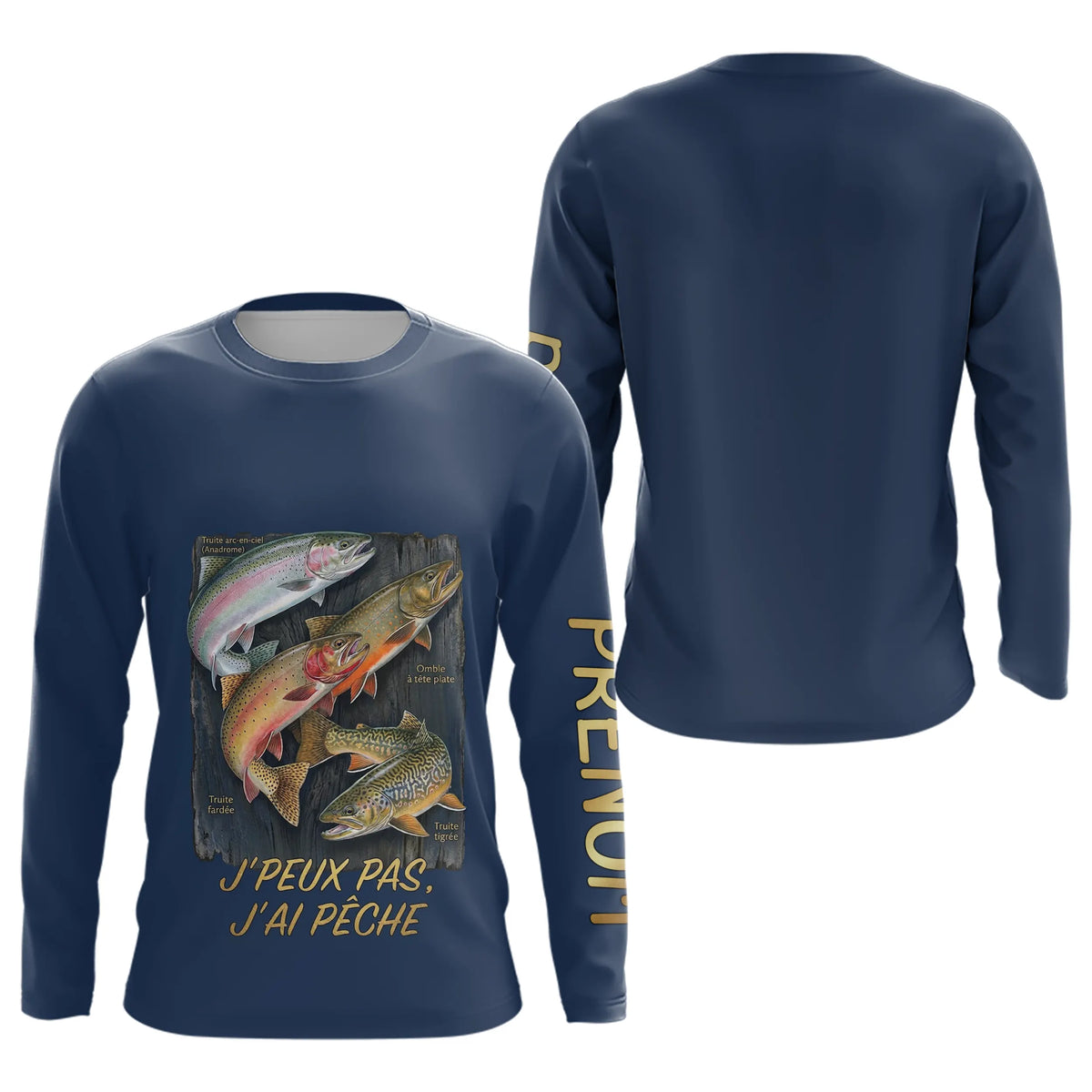 Sweat J'peux Pas J'ai Pêche Bleu - Cadeau Passionné Truite - Long Sleeves Homme