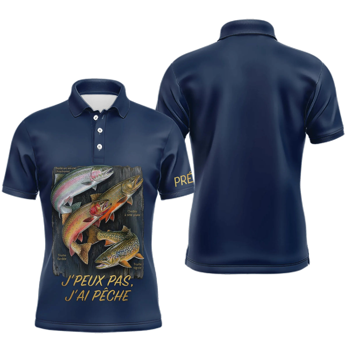 Sweat J'peux Pas J'ai Pêche Bleu - Cadeau Passionné Truite - Polo Homme