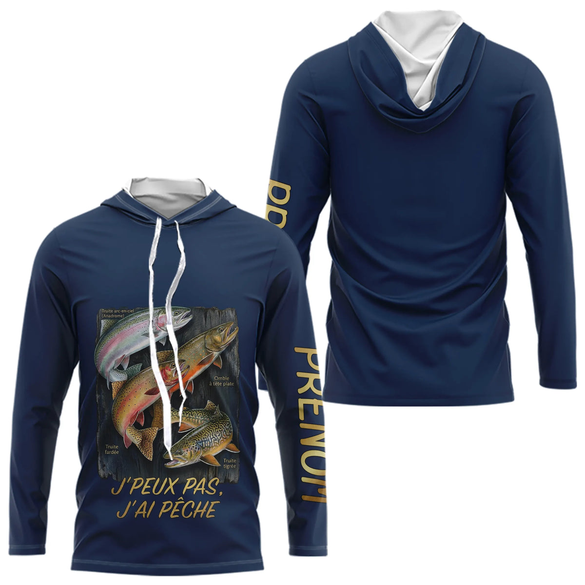 Sweat J'peux Pas J'ai Pêche Bleu - Cadeau Passionné Truite - Sweat Homme