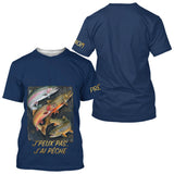 Sweat J'peux Pas J'ai Pêche Bleu - Cadeau Passionné Truite - T-Shirt Homme