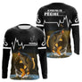Sweat Noir Pêche Carpe Personnalisé - Style Heart Beat - Long Sleeves Homme