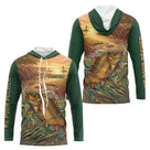 Sweat Pêche Carpe Vert et Jaune Personnalisé - Né Pour Pêcher - Sweat Homme