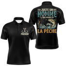 Sweat Pêcheur Noir Personnalisé - Juste Un Homme - Polo Homme