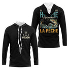 Sweat Pêcheur Noir Personnalisé - Juste Un Homme - Sweat Homme