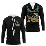 Sweat Pêcheur Noir Personnalisé - Juste Un Homme - Sweat Homme