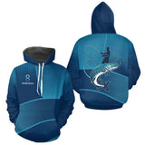 T-Shirt Cadeau Pêcheur Brochet Personnalisé Bleu - Anti UV - Hoodie Homme