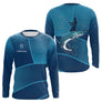 T-Shirt Cadeau Pêcheur Brochet Personnalisé Bleu - Anti UV - Long Sleeves Homme