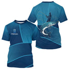 T-Shirt Cadeau Pêcheur Brochet Personnalisé Bleu - Anti UV - T-Shirt Homme