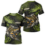 T-Shirt Pêche Carpe All-Over - Green & Noir Personnalisé Prénom - T-Shirt Homme