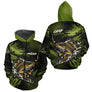 T-Shirt Pêche Carpe All-Over - Green & Noir Personnalisé Prénom - Zippé Hoodie Homme