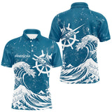 T-Shirt Pêcheur Espadon Bleu & Vagues - Design Ocean Marine - Polo Homme