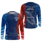 T-Shirt Pêcheur France Personnalisable - Style Bleu Rouge - Long Sleeves  Homme