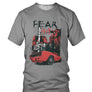 T-shirt gris unisexe avec illustration muscle car rouge style vintage urbain