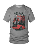 T-shirt gris unisexe avec illustration muscle car rouge style vintage urbain