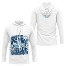 T-shirt Pêche Blanc Longues Manches - Ride The Blue - Long Sleeves Hoodie Homme