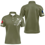 T-shirt Pêche Manches Longues Vert Kaki - Le Carpiste - Polo Homme