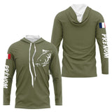 T-shirt Pêche Manches Longues Vert Kaki - Le Carpiste - Sweat Homme