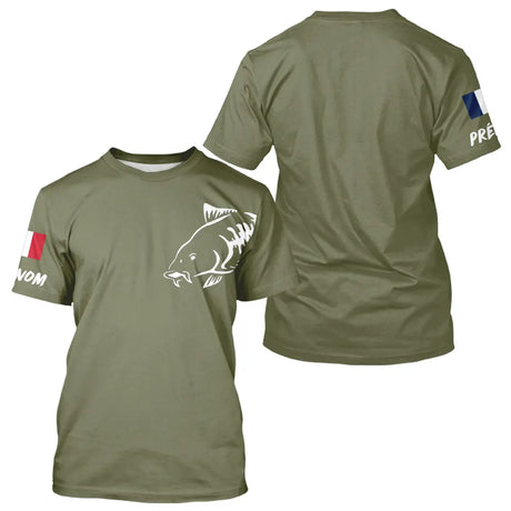 T-shirt Pêche Manches Longues Vert Kaki - Le Carpiste - T-Shirt Homme