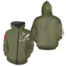 T-shirt Pêche Manches Longues Vert Kaki - Le Carpiste - Zippé Shirt Homme