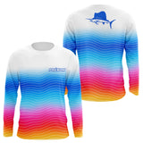 T-shirt Pêche Mer Marlin - Personnalisé Dégradé Homme - Long Sleeves Homme
