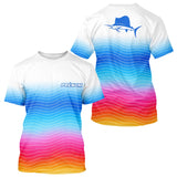 T-shirt Pêche Mer Marlin - Personnalisé Dégradé Homme - T-Shirt Homme
