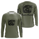 T-shirt Pêche Passion Brochet - Vert Khaki Personnalisé - Long Sleeves Homme