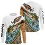 T-shirt Pêcheur 3D Bass Personnalisé Carnassier - Prénom Homme - Long Sleeves Homme