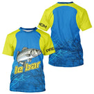 T-shirt Technique Pêche Le Bar - Jaune Bleu Personnalisé - T-Shirt Homme
