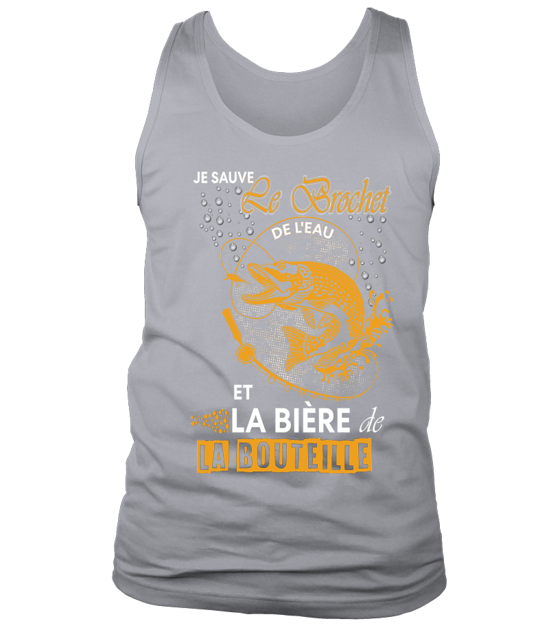 Pêche Du Brochet Au Leurre Souple, Bière, Cadeau Humour Pêcheur, Je Sauve Le Brochet De l'Eau - VEPEBR021 Débardeur Gris