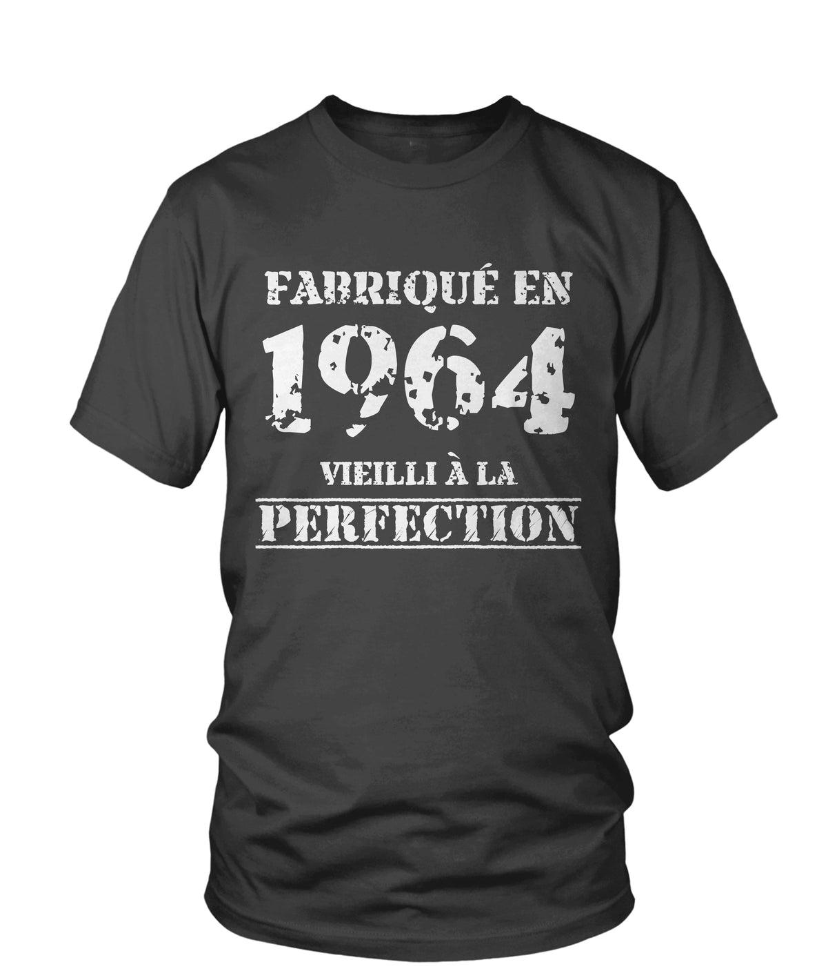 Cadeau Anniversaire, Fête d'Anniversaire, Fabriqué En 1964, Vieilli À La Perfection - VEAGFE1964 T-shirt Col Rond