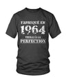 Cadeau Anniversaire, Fête d'Anniversaire, Fabriqué En 1964, Vieilli À La Perfection - VEAGFE1964 T-shirt Col Rond