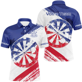 Tenue De Club Fléchettes - Drapeau Français Personnalisé  - Polo Homme