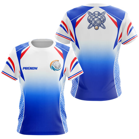 Tenue Pétanque Pro Personnalisé - Équipe Champion Bleu - T-Shirt Femme