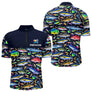 Vêtement Pêche En Mer Et Rivière - Personnalisé Noir - Polo Zippé Homme