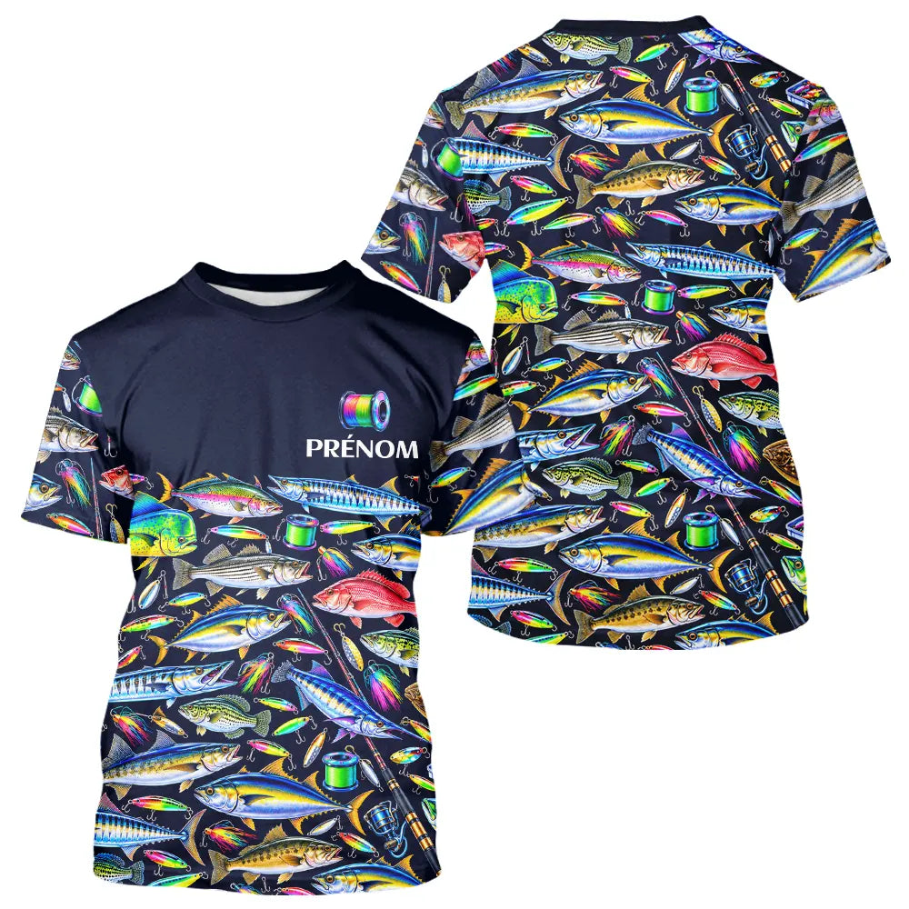 Vêtement Pêche En Mer Et Rivière - Personnalisé Noir - Polo Zippé Homme
