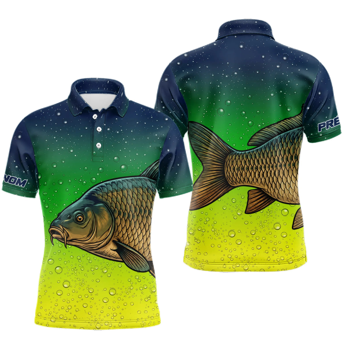 Vêtement Pêche À La Carpe Dégradé Vert - Passionné Homme - Polo Homme