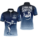 Vêtement Pétanque Bleu Nuit Personnalisé - Je Peux Pas J'ai Bouliste - Polo Homme