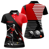 Vêtement Pétanque Club - Homme Femme Noir & Rouge - Polo Femme
