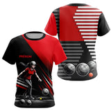 Vêtement Pétanque Club - Homme Femme Noir & Rouge - T-Shirt Femme