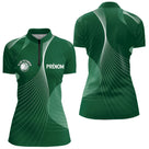 Vêtement Pétanque Personnalisé Vert - Club & Nom - Polo Zippé Femme